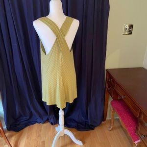 Cut Loose olive striped X back tunic